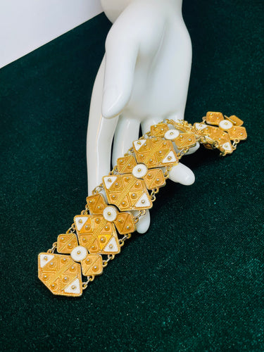 Vendome 1960’s Gold and Cream Etruscan Bracelet
